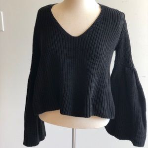 Free People V Neck Bell Sleeve Sweater